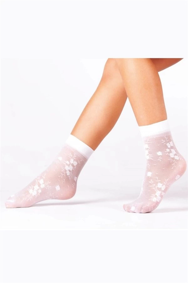 Daymod Kadın Desenli Soket Beyaz - Image 1