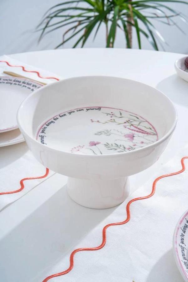 Acar HCA9092 Laila Ayaklı Seramik Meyvelik 22 cm - Image 1