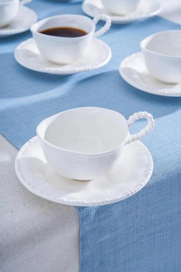 Acar POR7285 Beyaz Porselen Çay Fincanı Seti 6'lı - Image 1