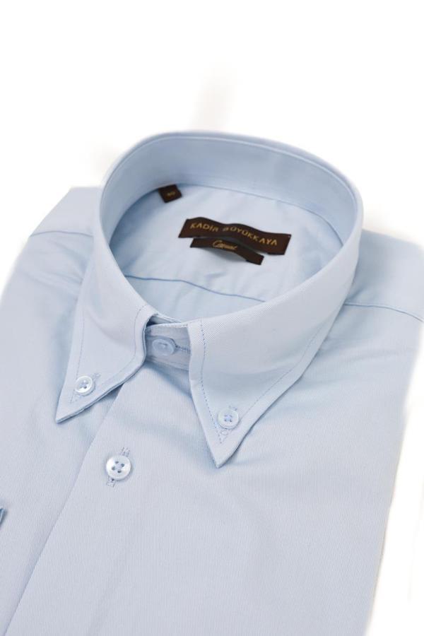 Kolay Ütülenebilir Slim Fit Yaka Düğmeli Erkek Gömlek-KAV4618S - Image 1