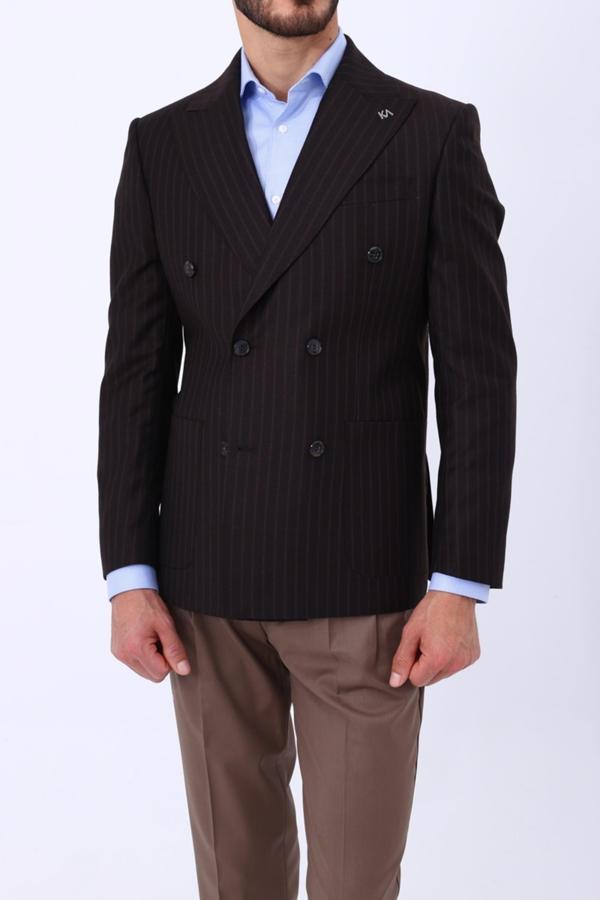 Kaliteli Kumaş Erkek Kruvaze Ceket-KAV5223W - Image 1