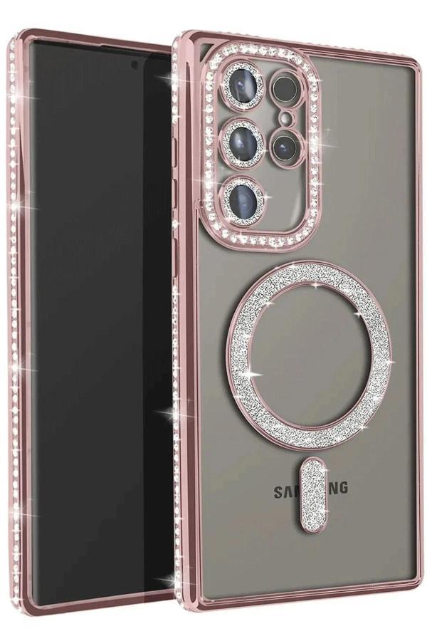 Samsung Galaxy S23 Ultra Joke Simli Magneticsafe Kılıf - Pembe-(5796) - Image 1