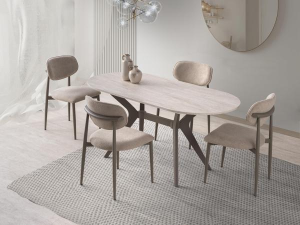 Star Polo Travertan Cappucino Mutfak Masa Sandalye Takımı 82x138 - Image 1