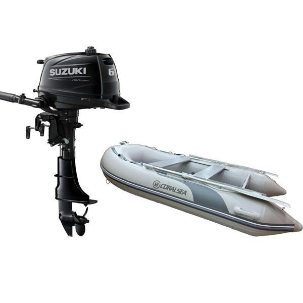Coralsea 290 Ahşap Tabanlı Şişme Bot + Suzuki 6 HP Deniz Motoru - Image 1
