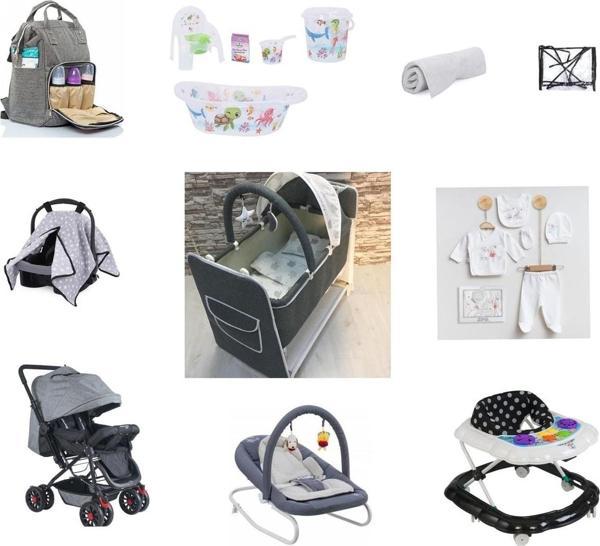 Almira Kids Lets Go Baby Bebek Seti 18 Parça Çift Yön Bebek Arabası Beşik Ana Kucağı Yürüteç Küvet Takımı Puset - Image 1