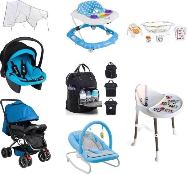 Let'S Go Baby 12 Parça Bebek Çeyiz Seti Mama Sandalyesi Çift Yön Bebek Arabası Küvet Takımı - Image 1