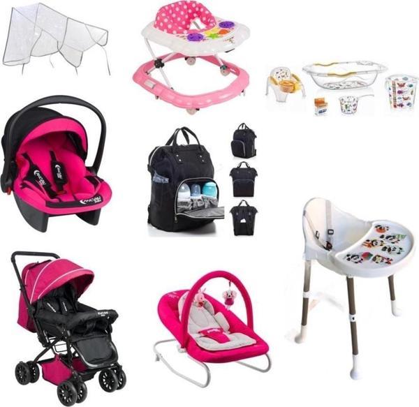 Let'S Go Baby 12 Parça Bebek Çeyiz Seti Mama Sandalyesi Çift Yön Bebek Arabası Küvet Takımı - Image 1