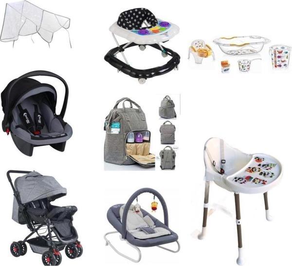 Let'S Go Baby 12 Parça Bebek Çeyiz Seti Mama Sandalyesi Çift Yön Bebek Arabası Küvet Takımı - Image 1