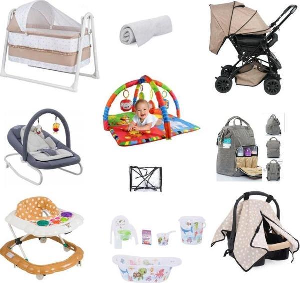 Let'S Go Baby 13 Parça Şirin Set Beşik Bebek Arabası Oyun Halısı Ana Kucağı Küvet Seti Bakım Çantası Puset Yürüteç - Image 1