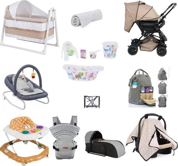 Let'S Go Baby 14 Parça Şirin Set Beşik Bebek Arabası Portbebe Kanguru Ana Kucağı Küvet Seti Bakım Çantası Puset - Image 1