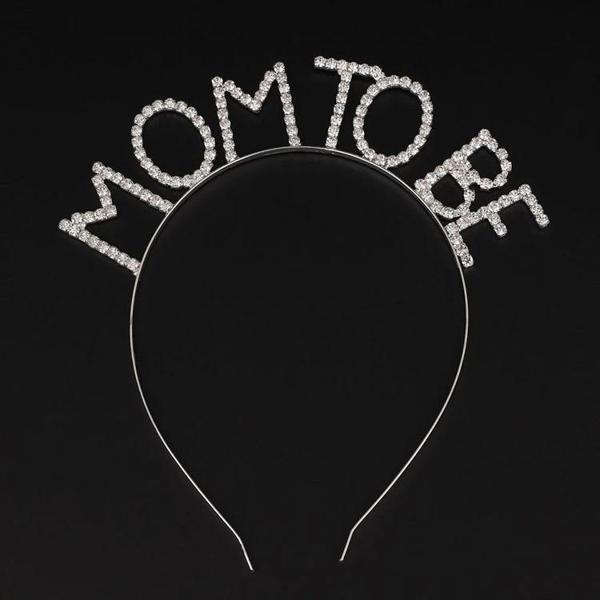 Kristal Taşlı Gümüş Renk Mom To Be Tacı Anne Tacı - Image 1