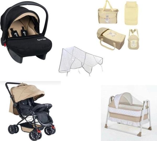 Let'S Go Baby 7 Parça Bebek Seti Sepet Beşik Bebek Arabası Portbebe Bakım Çantası Alt Açma Kanguru - Image 1