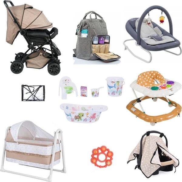 Let'S Go Baby Bebek Arabası Beşik Puset Ana Kucağı Çanta Yürüteç Yağmurluk Küvet Takımı 12 Parça Bebek Seti - Image 1