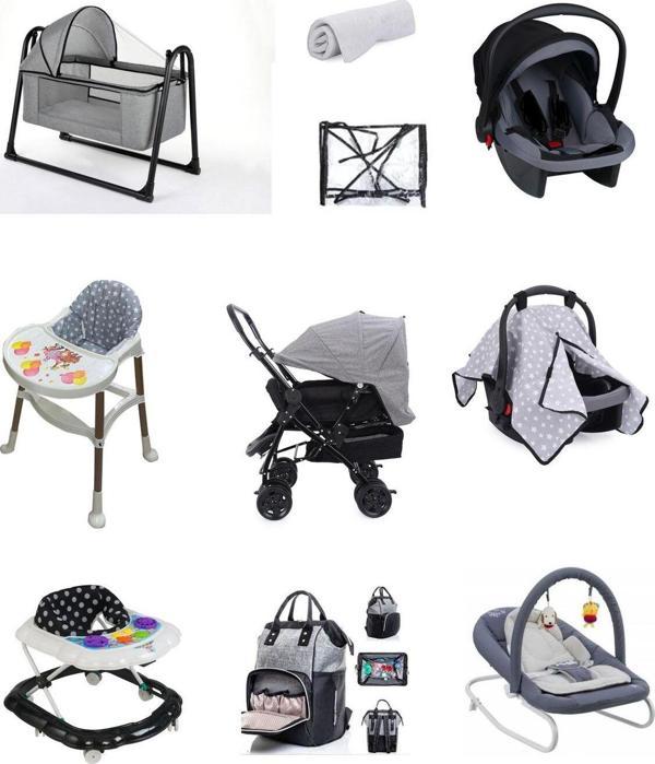 Let'S Go Baby Bebek Çeyiz Seti 10Parça Çift Yön Bebek Arabası Beşik Ana Kucağı Yürüteç Puset Mama Sandalyesi - Image 1