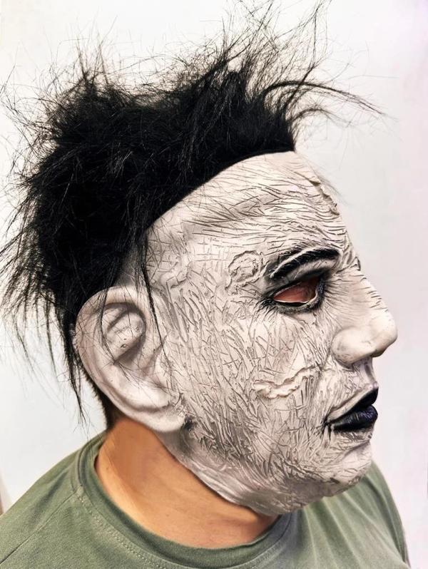 BFS   Siyah Saçlı Michael Myers Lateks Yüze Tam Yapışan Et Maske Korku Maskesi - Image 1