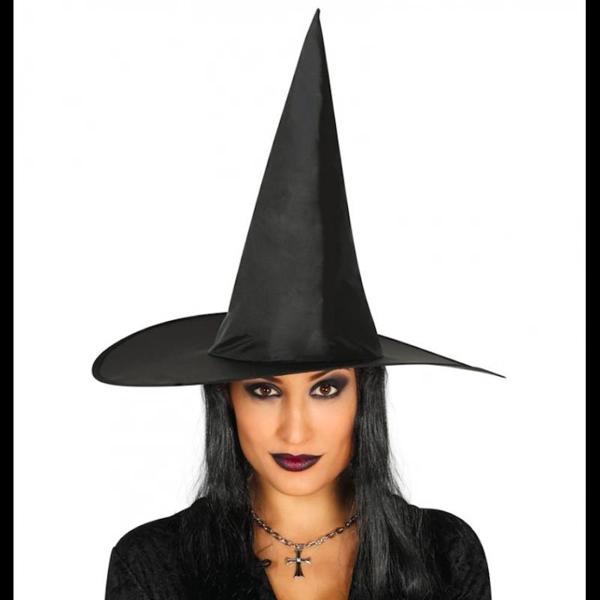 Yetişkin Boy Siyah Cadı Şapkası Ve Uzun Siyah Cadı Peruğu - Image 1