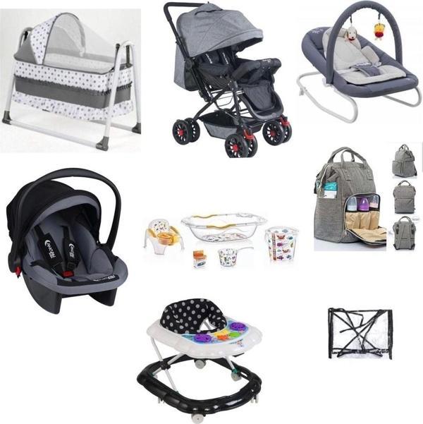 Let'S Go Baby Bebek Çeyiz Seti 12 Parça Çift Yön Bebek Arabası Beşik Ana Kucağı Yürüteç Küvet Takımı - Image 1
