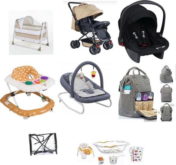 Let'S Go Baby Bebek Çeyiz Seti 12 Parça Çift Yön Bebek Arabası Beşik Ana Kucağı Yürüteç Küvet Takımı - Image 1