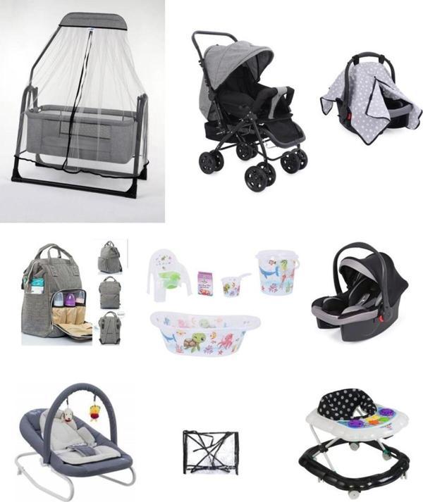 Let'S Go Baby Bebek Çeyiz Seti 13 Parça Çift Yön Bebek Arabası Tüllü Beşik Ana Kucağı Yürüteç Küvet Takımı Puset - Image 1