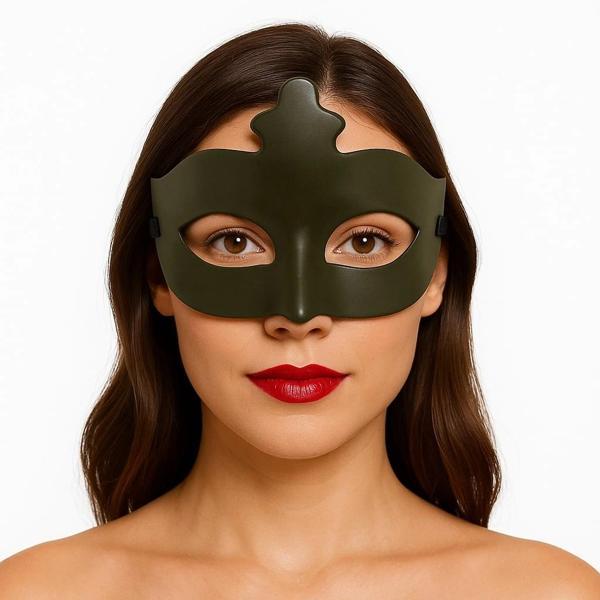 Haki Yeşil Renk Masquerade Kostüm Partisi Venedik Balo Maskesi - Image 1