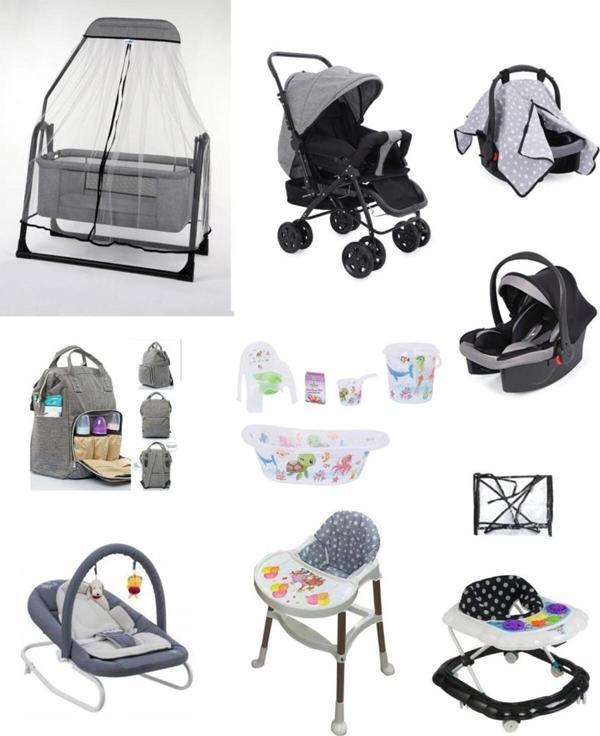 Let'S Go Baby Bebek Seti 15Parça Çift Yön Tüllü Bebek Arabası Beşik Ana Kucağı Yürüteç Küvet Puset Mama Sandalyesi - Image 1