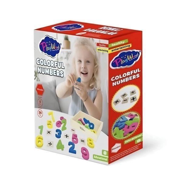 BFS   Kutuda 26 Parça Ahşap Kasalı Renkli Rakamlar - Image 1