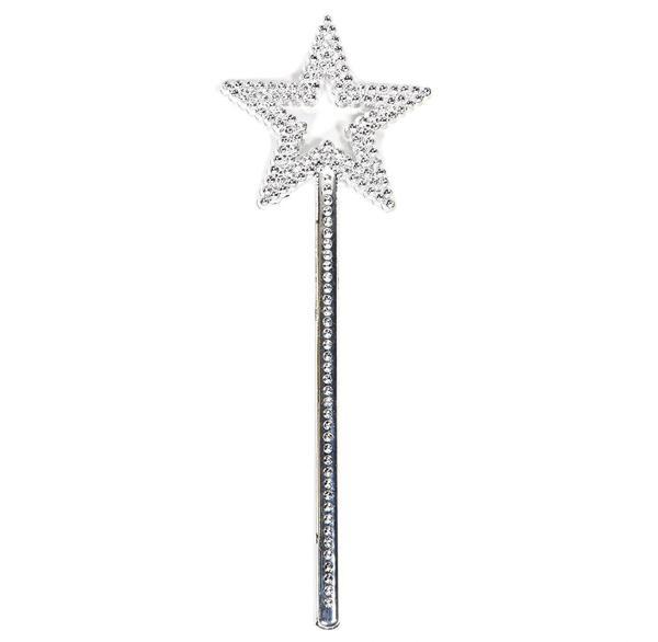 Yıldız Model Peri Asası Melek Asası Prenses Asası Metalize Gümüş Renk - Image 1