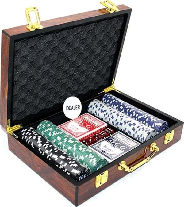Ahşap Çantalı 200 Chipli Poker Oyunu - Image 1