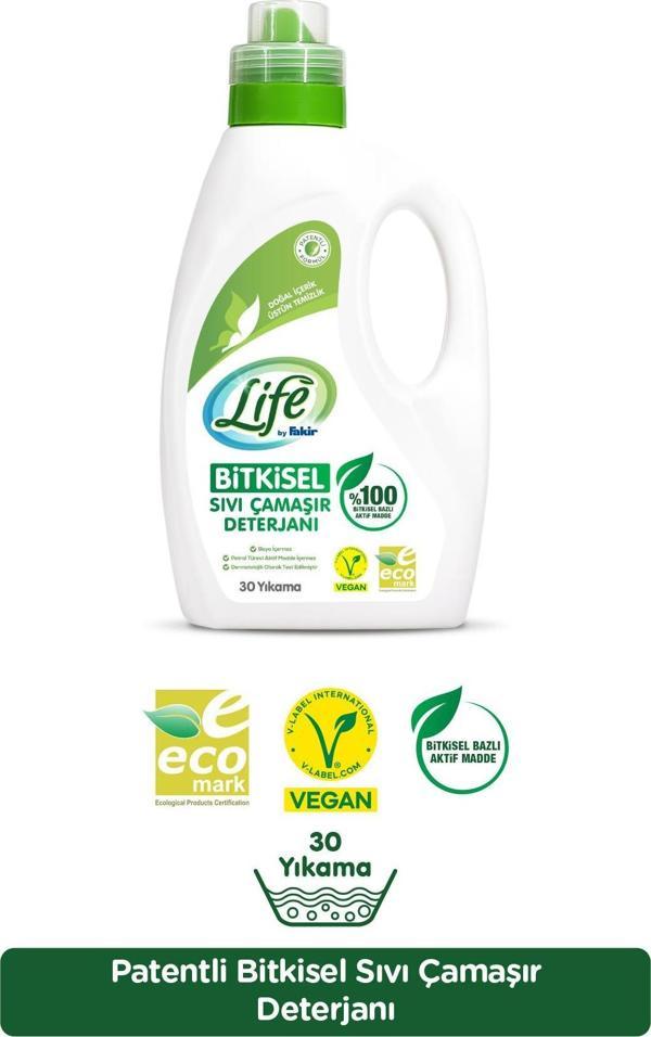 Life By Fakir %100 Bitkisel Bazlı Vegan Sıvı Çamaşır Deterjanı 1500ml - Image 1