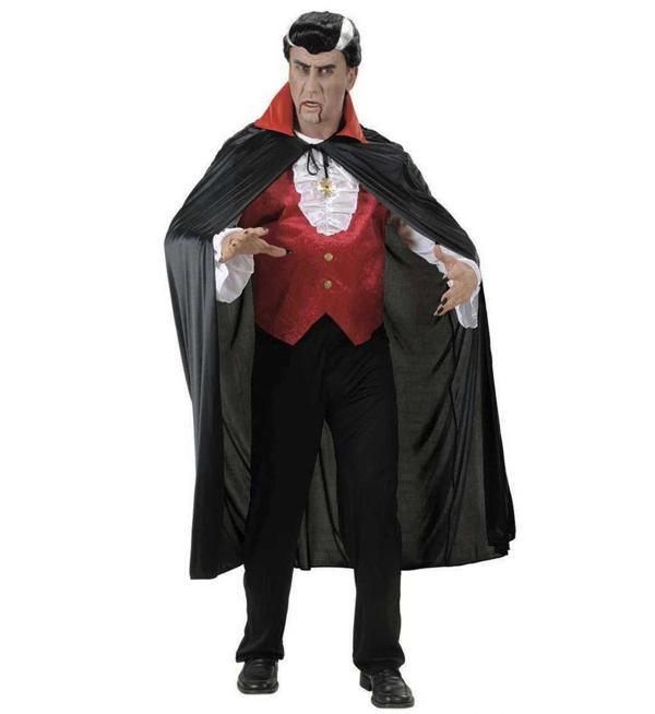 Kırmızı Yakalı Siyah Dracula Pelerin 120 Cm - Image 1