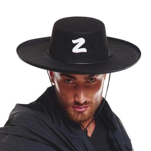 Z Logolu Yetişkin Boy Bağcıklı Zorro Şapkası - Image 1