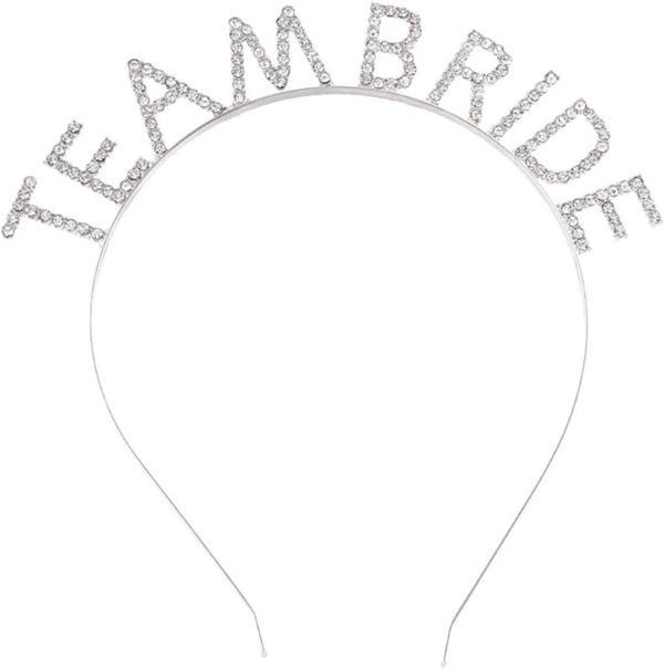 Gümüş Kaplama Kristal Taşlı Team Bride Taç 16x17 Cm - Image 1