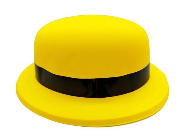 Neon Partisi Sarı Renk Melon Plastik Parti Şapkası - Image 1