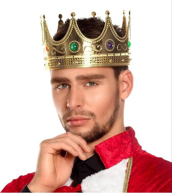 Altın Renk Yetişkin Çocuk Uyumlu Kral Tacı 60 Cm - Image 1