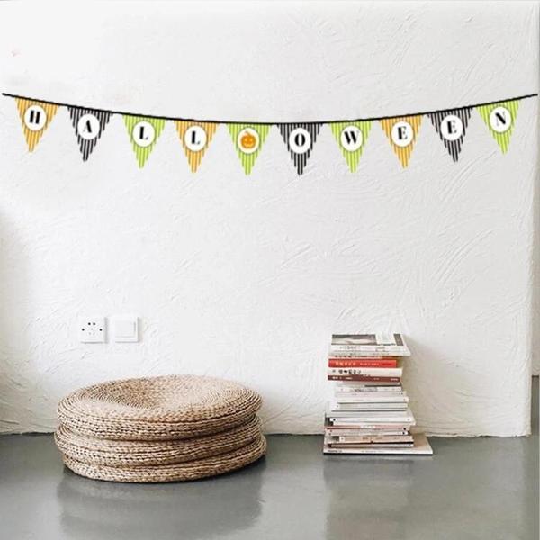 Cadılar Bayramı Kabak Temalı Halloween Yazılı Banner Süs Flama 3 Metre - Image 1