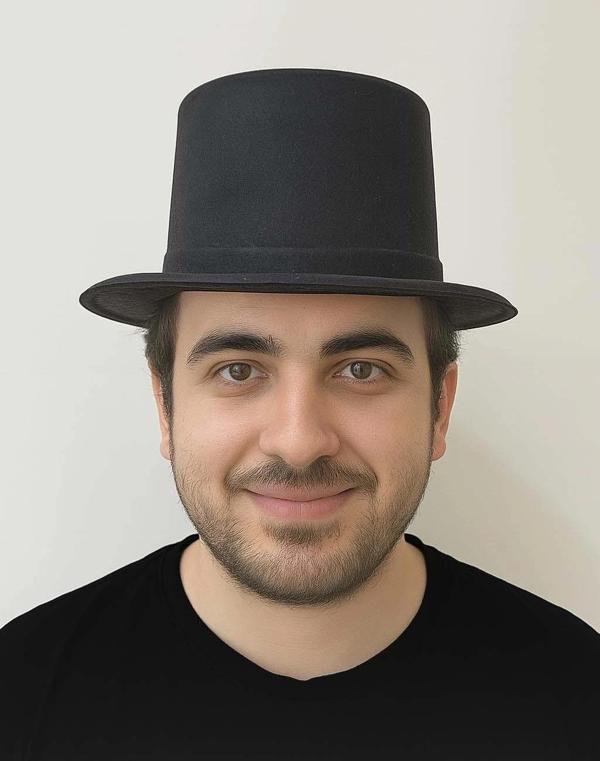 Siyah Renk Plastik Nubuk Kadife Kaplama Fötr Şapka 11 Cm - Image 1