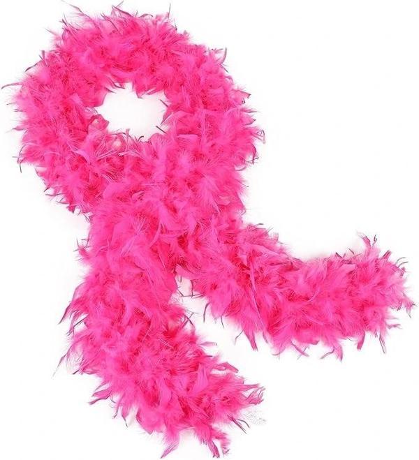 Fuşya Renk Kabarık Kalın Otriş Boa Tüy 6 Cm Genişlik 180-200 Cm Uzunluk - Image 1