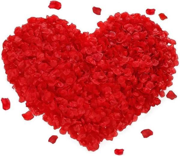 Kırmızı Renk Gül Yaprağı Şekilli Konfeti – 1 Paket 100 Adet - Image 1