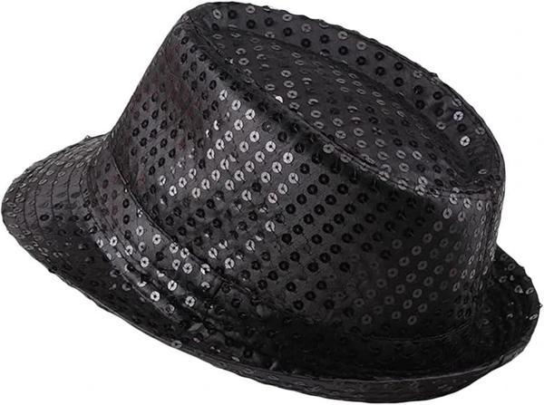 Çocuk Boy Siyah Payetli Şapka Gösteri Şapkası Michael Jackson Şapkası 54 No - Image 1