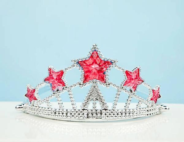 Kırmızı Yıldız Taşlı Plastik Kraliçe Prenses Elsa Tacı Çocuk Boy - Image 1