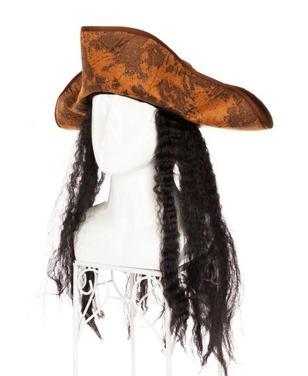 Siyah Saçlı Kaptan Korsan Şapkası - Image 1