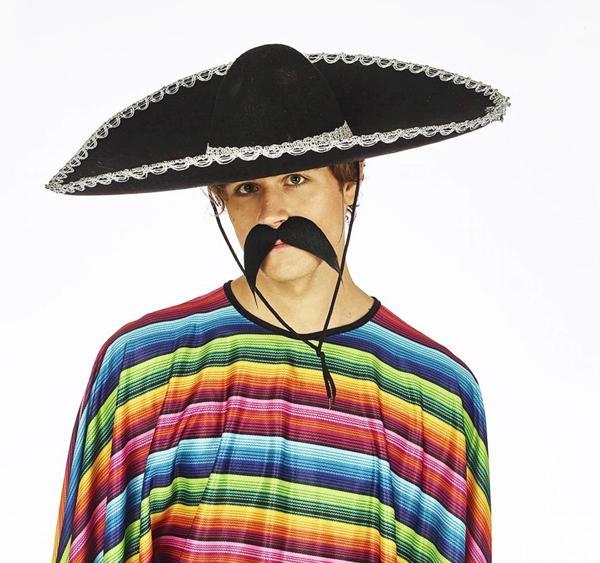 Sombrero Meksika Şapkası Mariachi Gümüş Şeritli Yetişkin Boy - Image 1