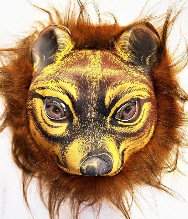 Kahverengi Saçlı Kaplan Aslan Leopar Maskesi Mega Peluş 32 No - Image 1