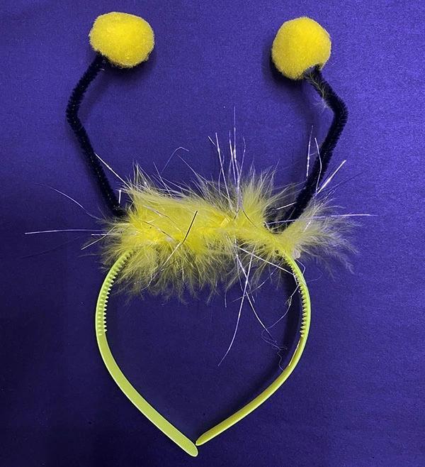 Sarı Ponponlu Gösteriler İçin Plastik Arı Maya Tacı - Image 1