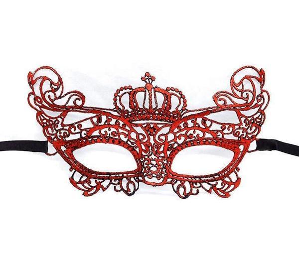 Kırmızı Renk Dantel Örgü İşlemeli Parti Maskesi Model 2 - Image 1