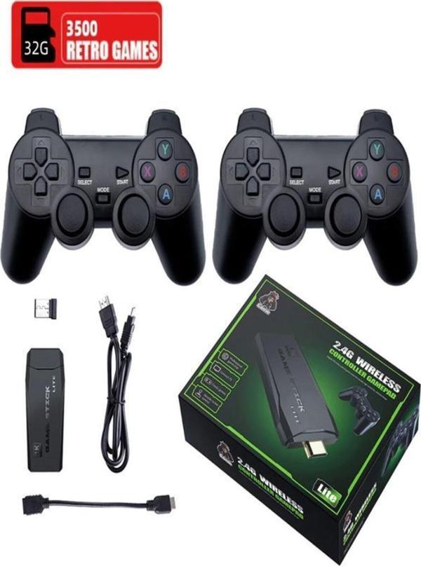 ULTRATEKNO 2.4g Kablosuz Çift Kol Retro Oyunlar 4k Game Stick 3500 Oyun Atari - Image 1
