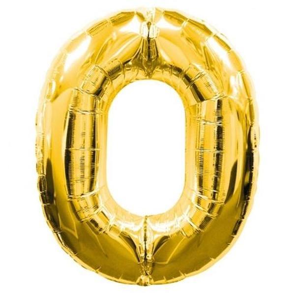 0 Rakamlı Folyo Balon Gold Renk  40 İnç - Image 1