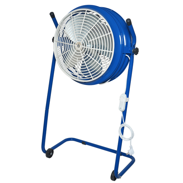 Ayas DEVEKUŞU Retro Tekerlekli Sanayi Tipi Vantilatör - Mavi - Image 1