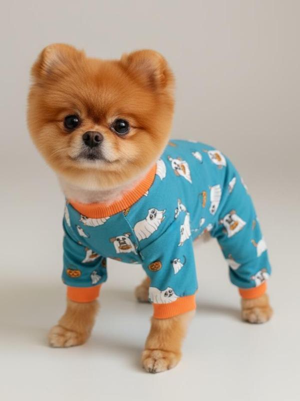 Kemique Puggy Pie Köpek Pijama Tulum | Küçük Irk Pamuklu Köpek Tulumu | Tüy Dökülmesini Azaltır | Penye Dog Pajamas - Image 1