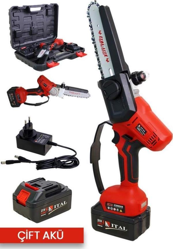 İtal CS6002 Akülü Budama 2X21V Akü Uzun Palalı El Testeresi - Image 1